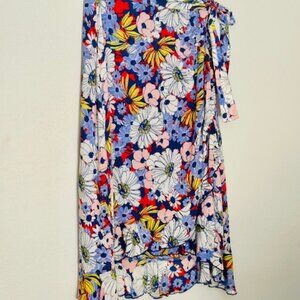 Bright Floral Wrap Skirt from Maeve
